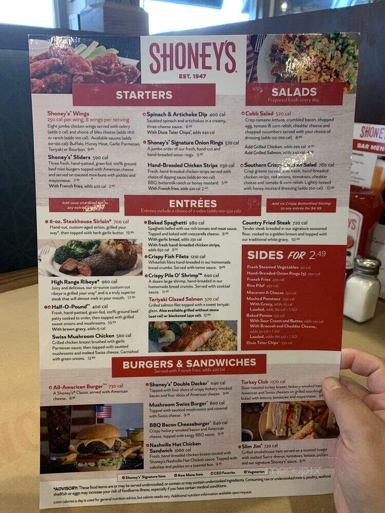 Shoney's - Nashville, TN menu_pic