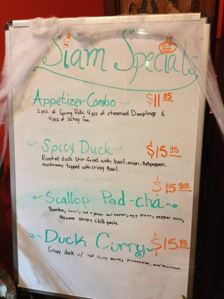 Siam Cuisine - Nashville, TN menu_pic