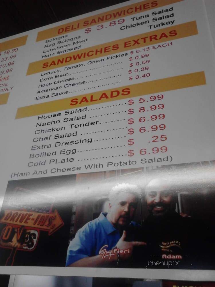 Tom's Barbecue & Deli - Memphis, TN menu_pic