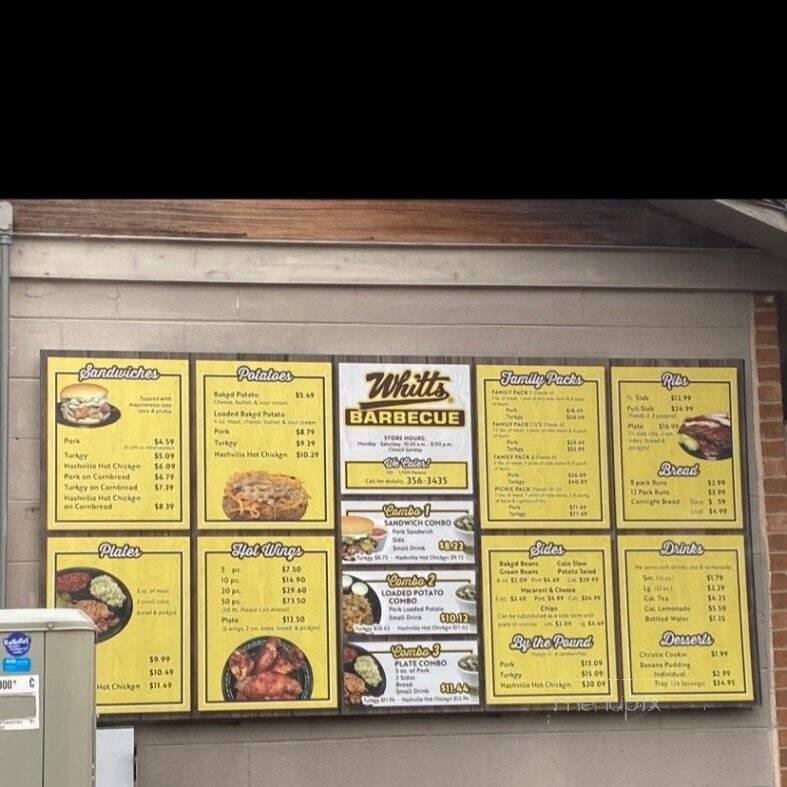 Whitt's Barbecue - Nashville, TN menu_pic