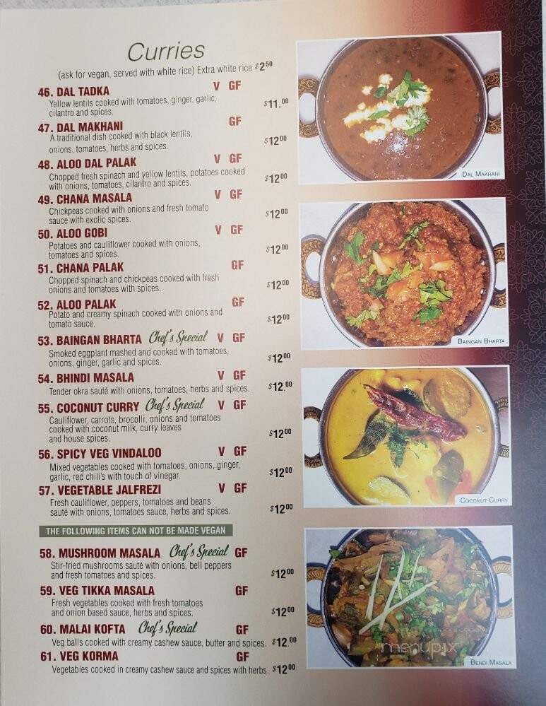 Woodlands Indian Vegetarian - Nashville, TN menu_pic