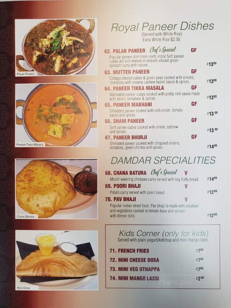 Woodlands Indian Vegetarian - Nashville, TN menu_pic