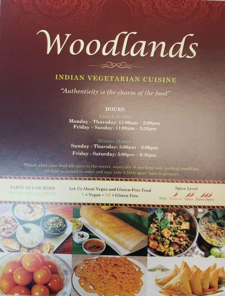 Woodlands Indian Vegetarian - Nashville, TN menu_pic