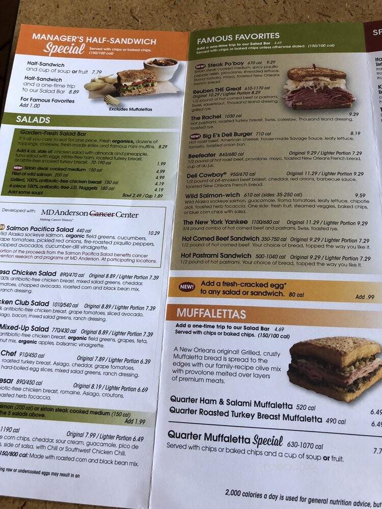 Jason's Deli - Murfreesboro, TN menu_pic