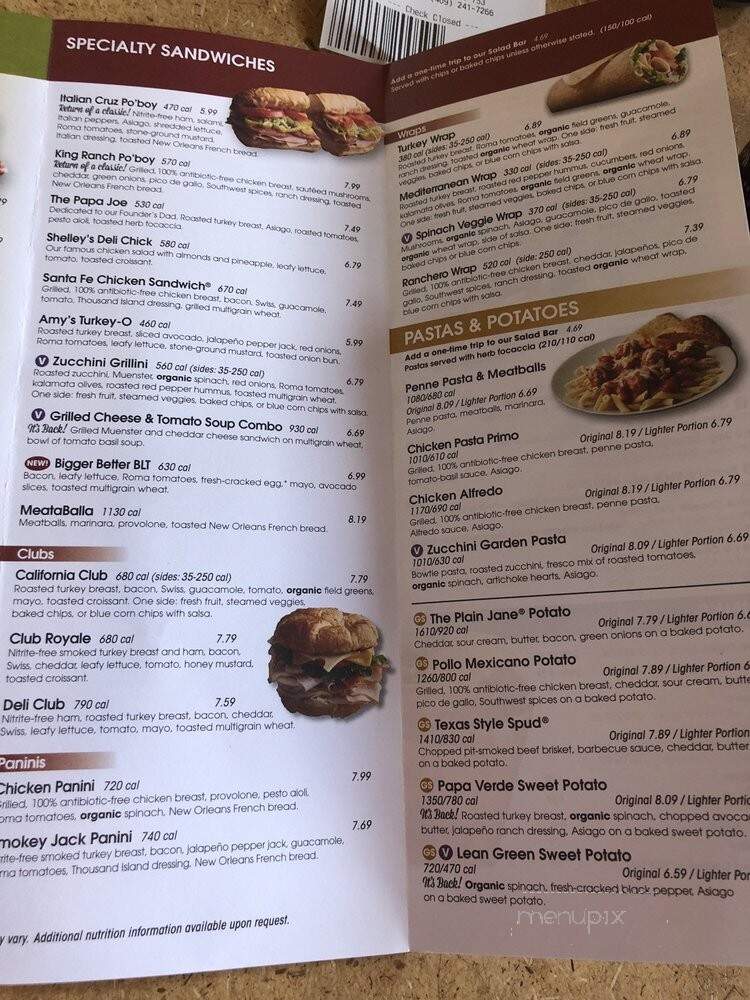 Jason's Deli - Murfreesboro, TN menu_pic
