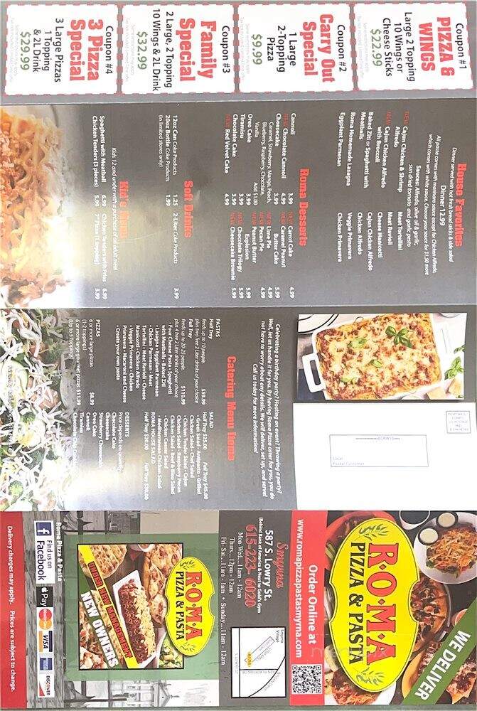 Roma Pizza & Pasta - Smyrna, TN