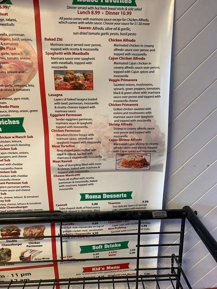Roma Pizza & Pasta - Murfreesboro, TN menu_pic