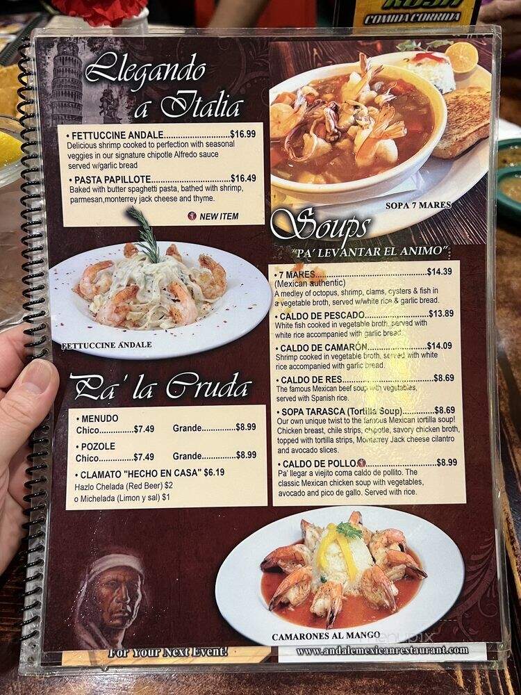 Andale Antojintos & Grill - El Paso, TX menu_pic