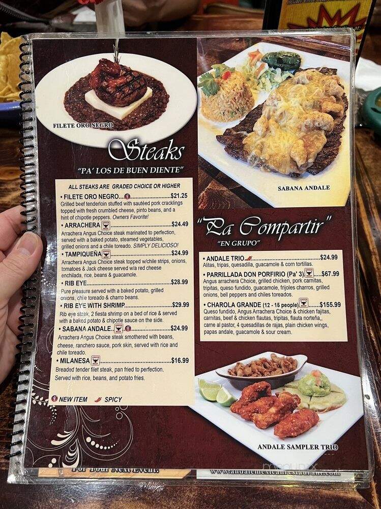 Andale Antojintos & Grill - El Paso, TX menu_pic