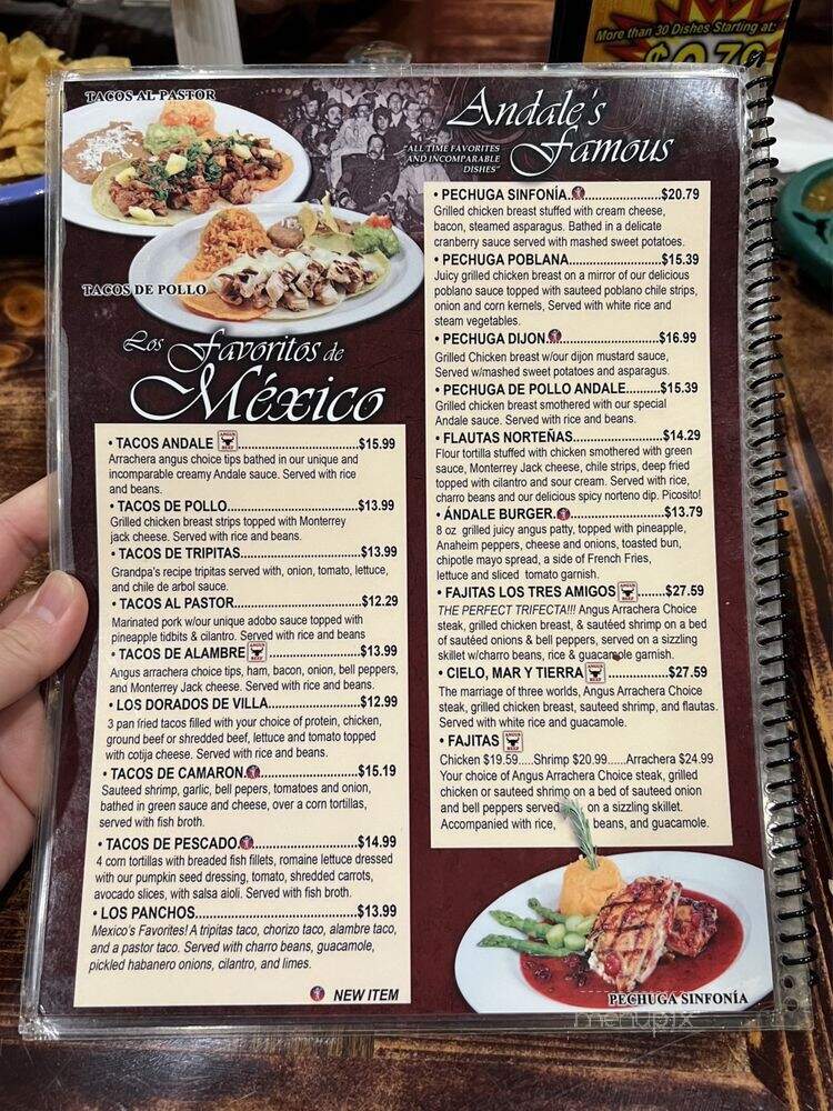 Andale Antojintos & Grill - El Paso, TX menu_pic