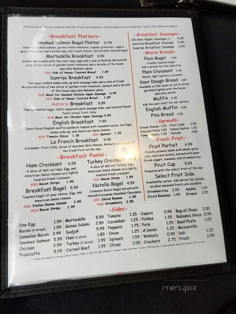Astoria Coffee - Addison, TX menu_pic