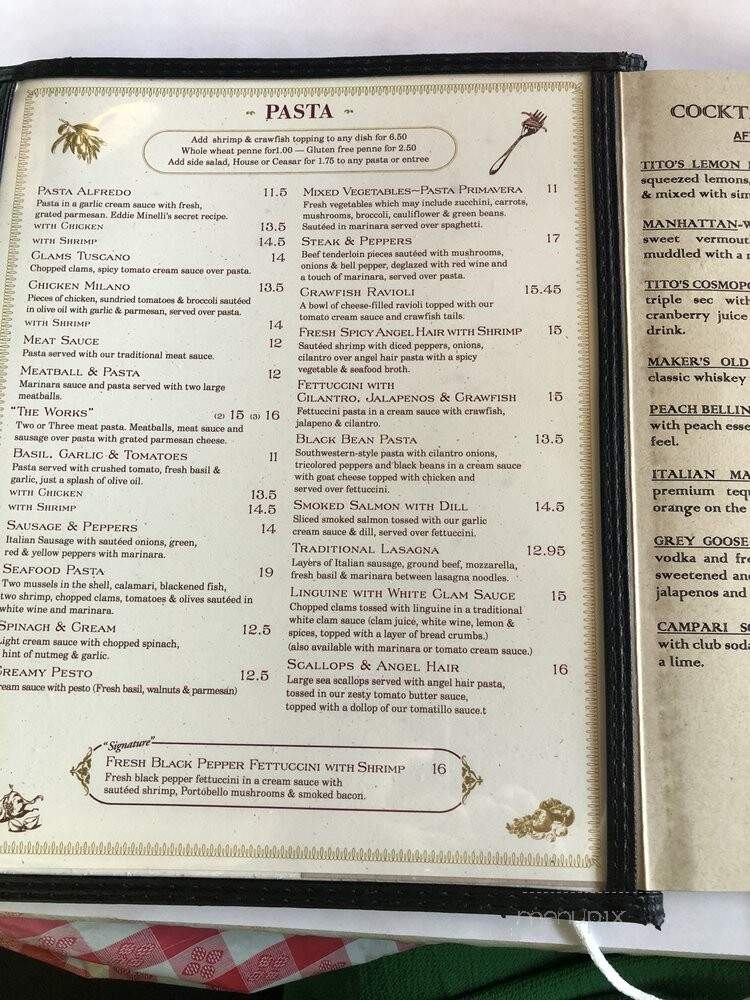 Aunti-Pasto's Restaurant - Bellaire, TX menu_pic