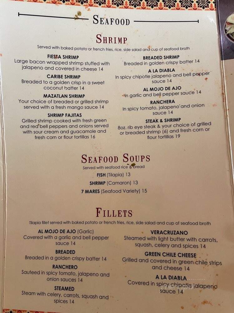 Ay Caramba - El Paso, TX menu_pic