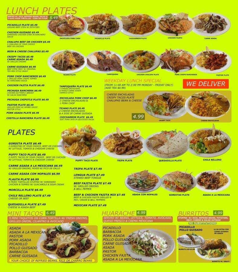 B J's Taqueria - San Antonio, TX menu_pic