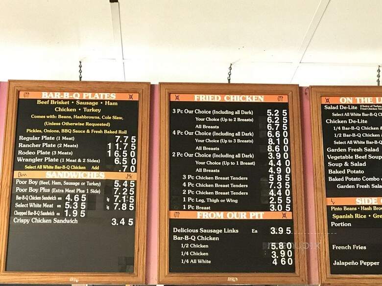 Bill Miller Bar-B-Q - San Antonio, TX menu_pic