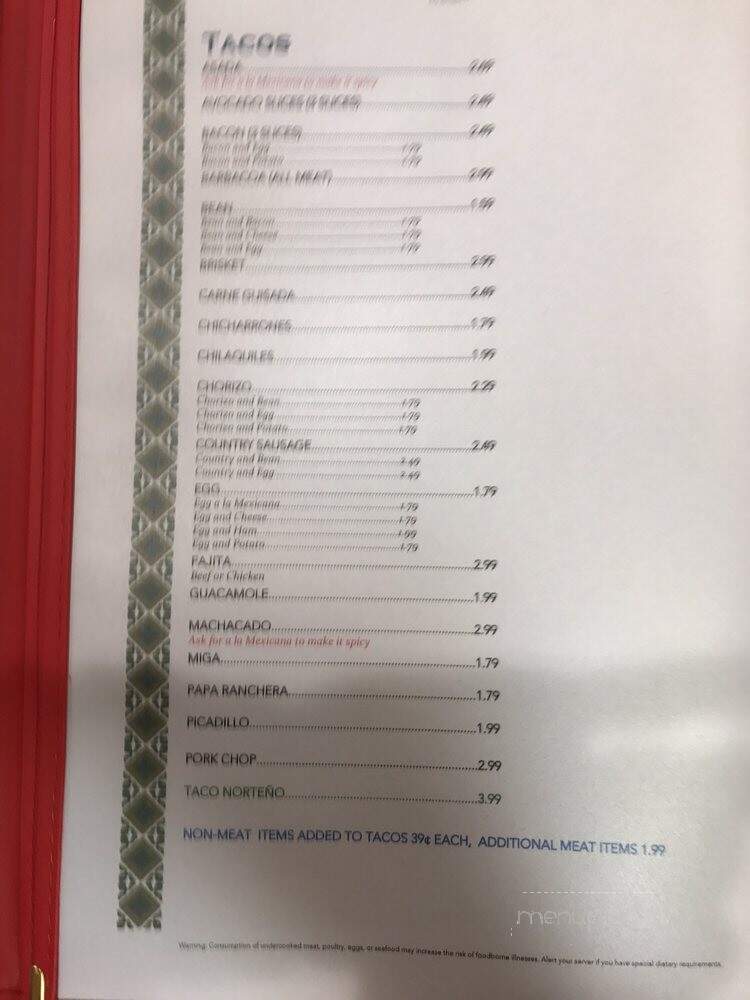 Blanco Cafe - San Antonio, TX menu_pic