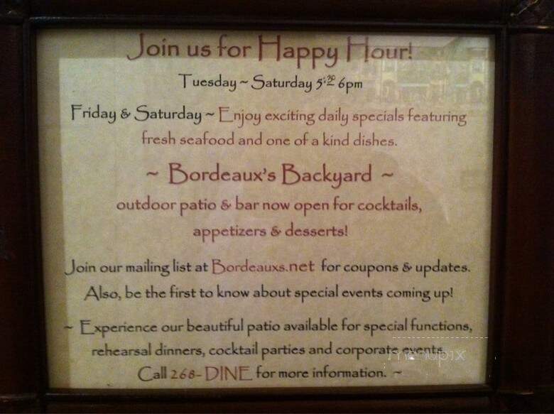 Bordeaux's - Kyle, TX menu_pic