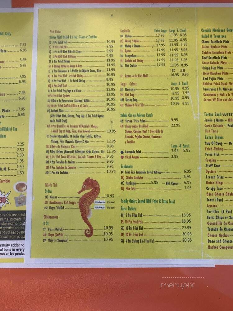 Caballito Del Mar Seafood - San Antonio, TX menu_pic