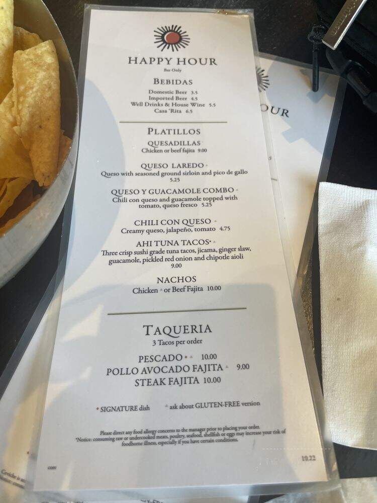 Cantina Laredo - Addison, TX menu_pic