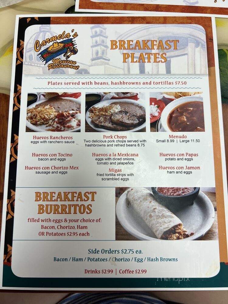 Carmelas Mexica - Beaumont, TX menu_pic