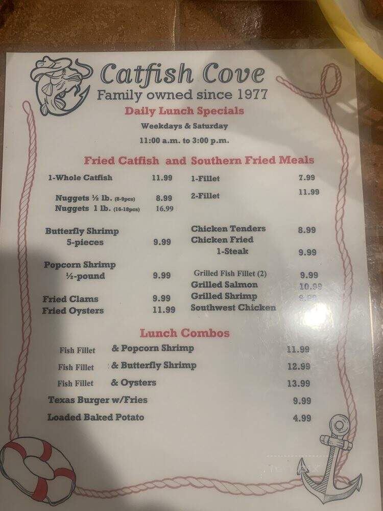 Catfish Cove Restaurant - Mesquite, TX menu_pic