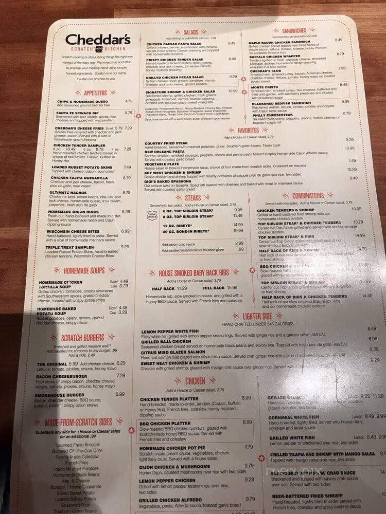 Cheddar's Casual Cafe - San Angelo, TX menu_pic