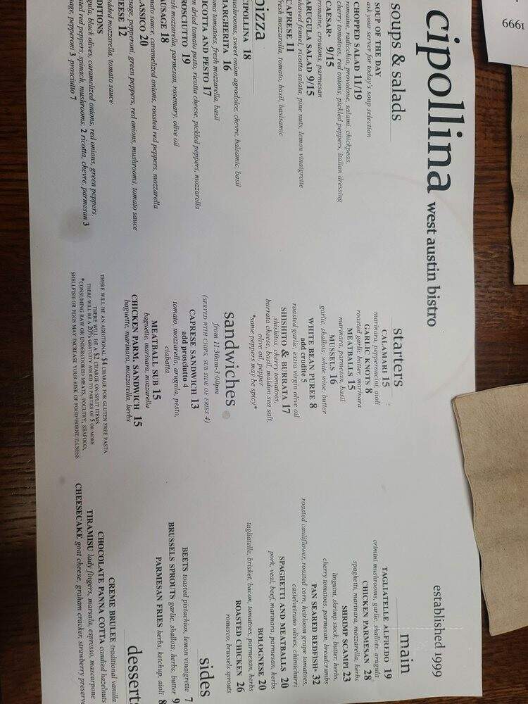 Chipollina Take Out - Austin, TX menu_pic