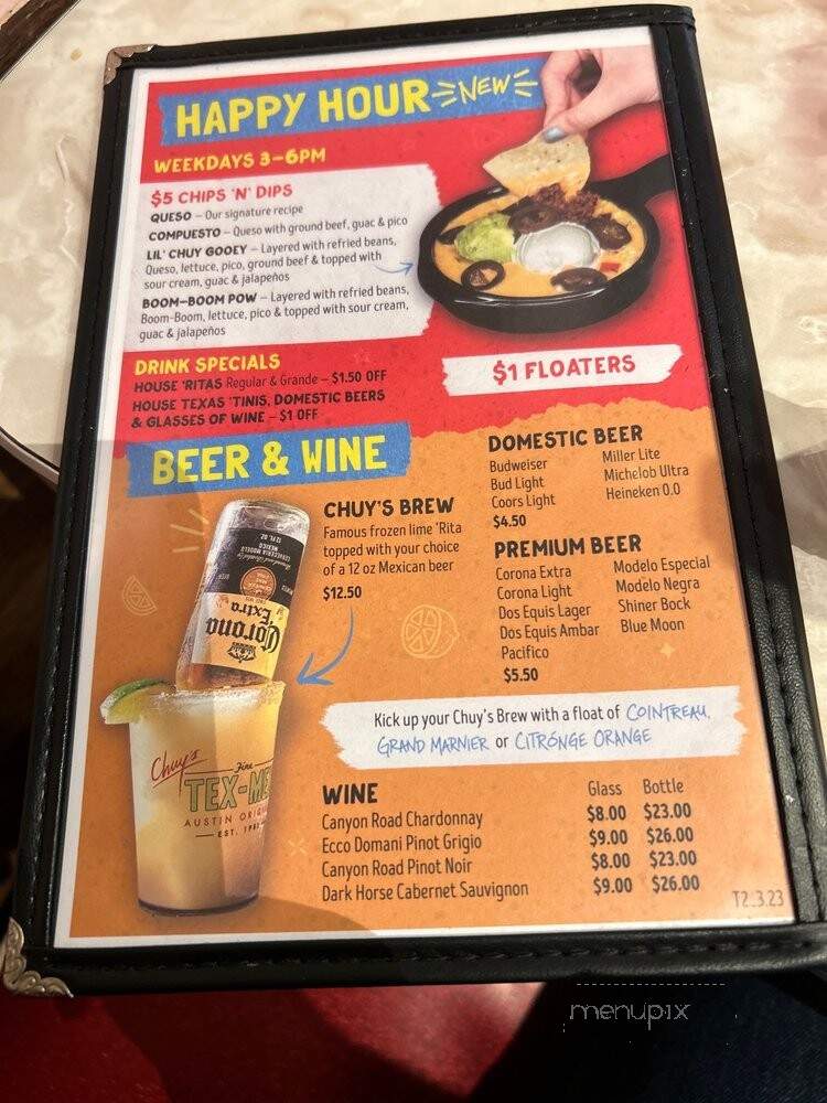 Chuy's - Austin, TX menu_pic