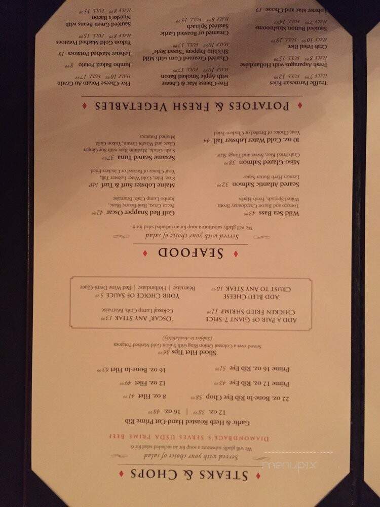 Diamond Backs - Waco, TX menu_pic