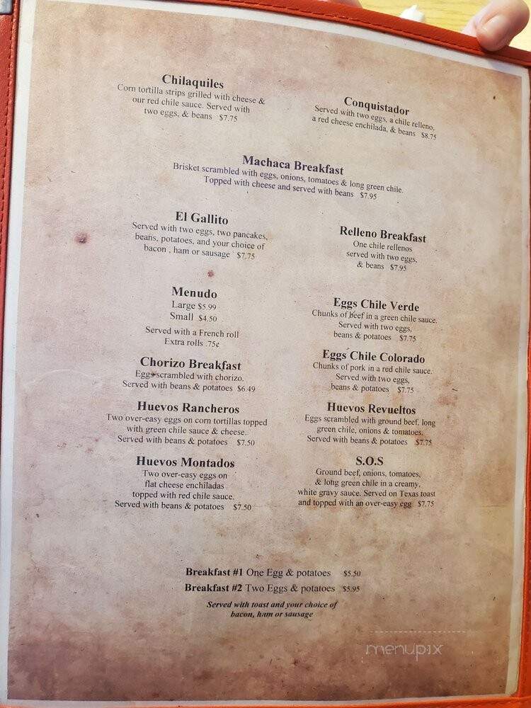 Dona Lupe Cafe - El Paso, TX menu_pic