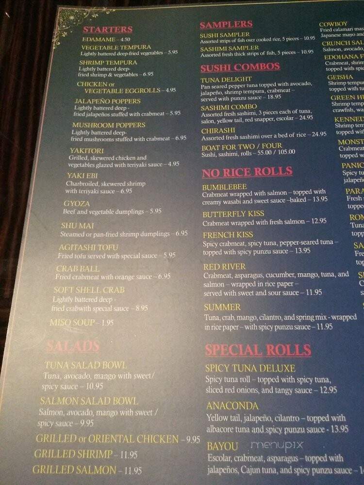 Edohana Sushi - Flower Mound, TX menu_pic