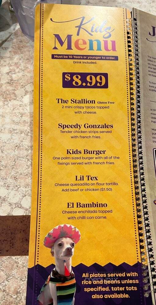 El Chaparral Mexican - Helotes, TX menu_pic
