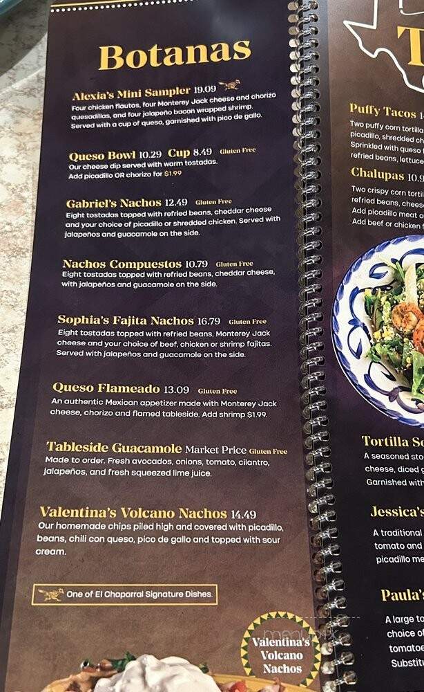 El Chaparral Mexican - Helotes, TX menu_pic