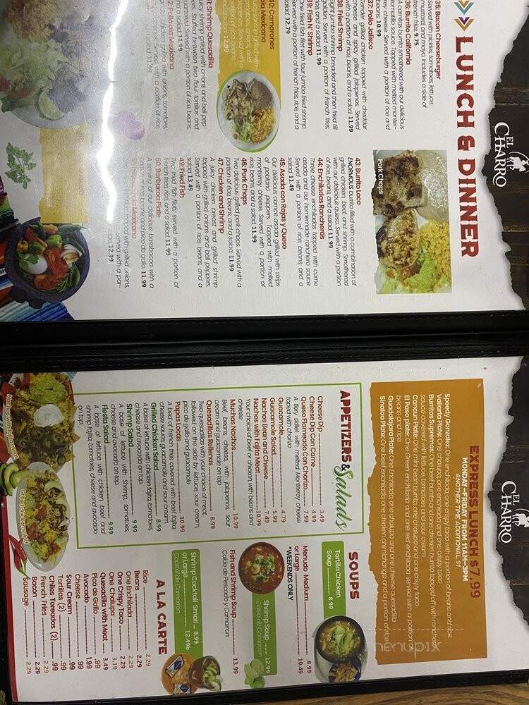 El Charro Restaurant - Johnson City, TX menu_pic