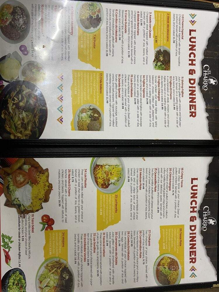 El Charro Restaurant - Johnson City, TX menu_pic