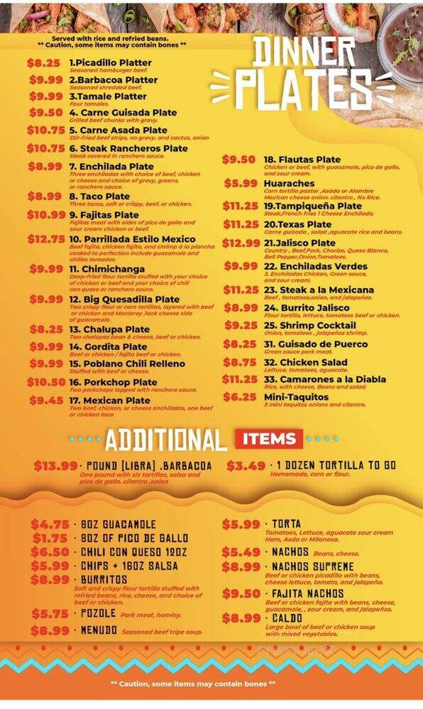 El Jardin Mexican Restaurant - New Braunfels, TX menu_pic