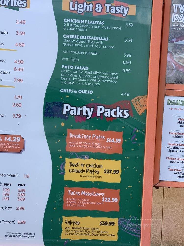 El Pato Mexican Food - Harlingen, TX menu_pic