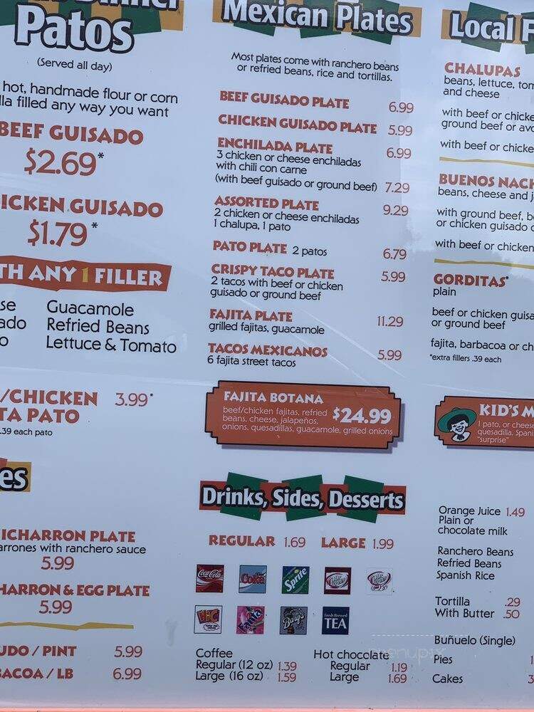 El Pato Mexican Food - Harlingen, TX menu_pic