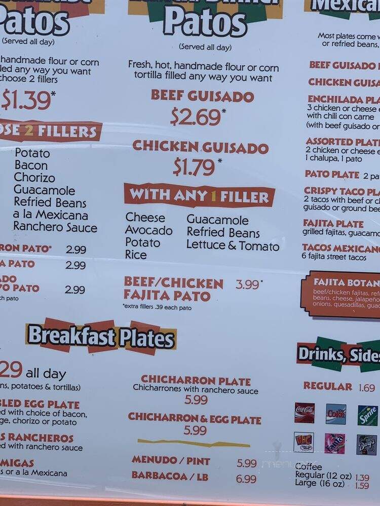 El Pato Mexican Food - Harlingen, TX menu_pic