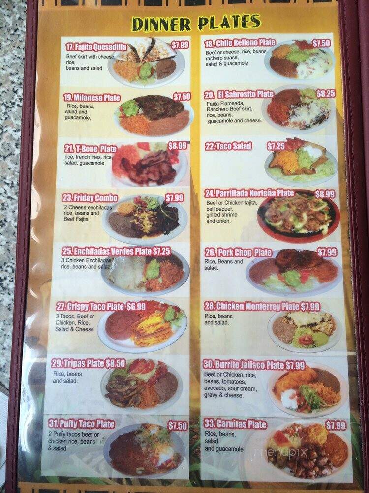 El Sabrosito Jalisco Restaurant - San Antonio, TX menu_pic