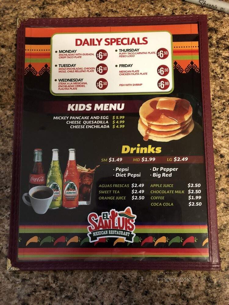 El San Luis - San Antonio, TX menu_pic