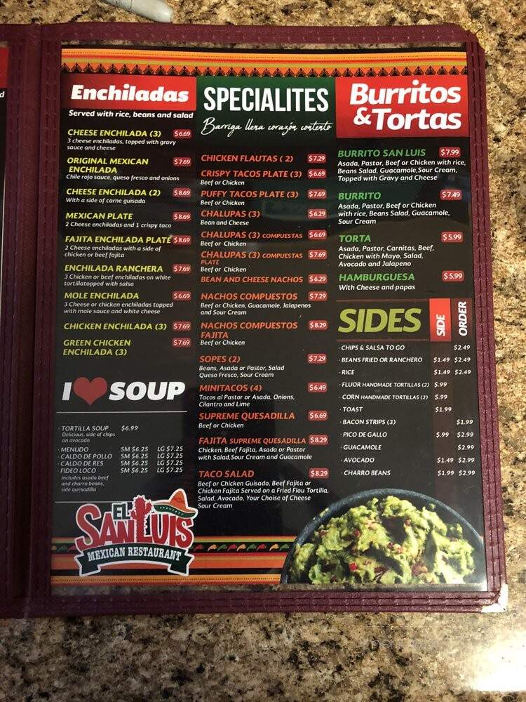 El San Luis - San Antonio, TX menu_pic