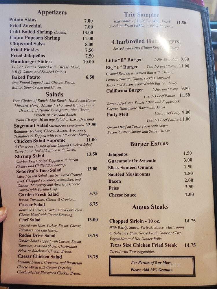 Ernie's Restaurant - Pasadena, TX menu_pic