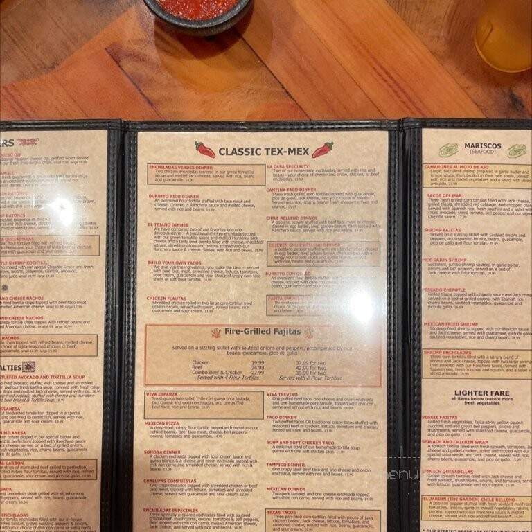 Esparza's Restaurante Mexicano - Grapevine, TX menu_pic