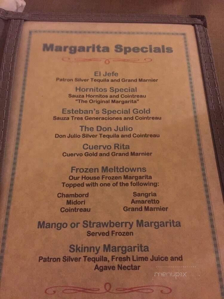 Esteban's Cafe & Cantina - League City, TX menu_pic