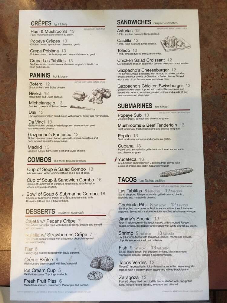 Gazpachos Deli & Wine - Brownsville, TX menu_pic