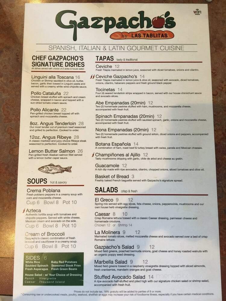 Gazpachos Deli & Wine - Brownsville, TX menu_pic