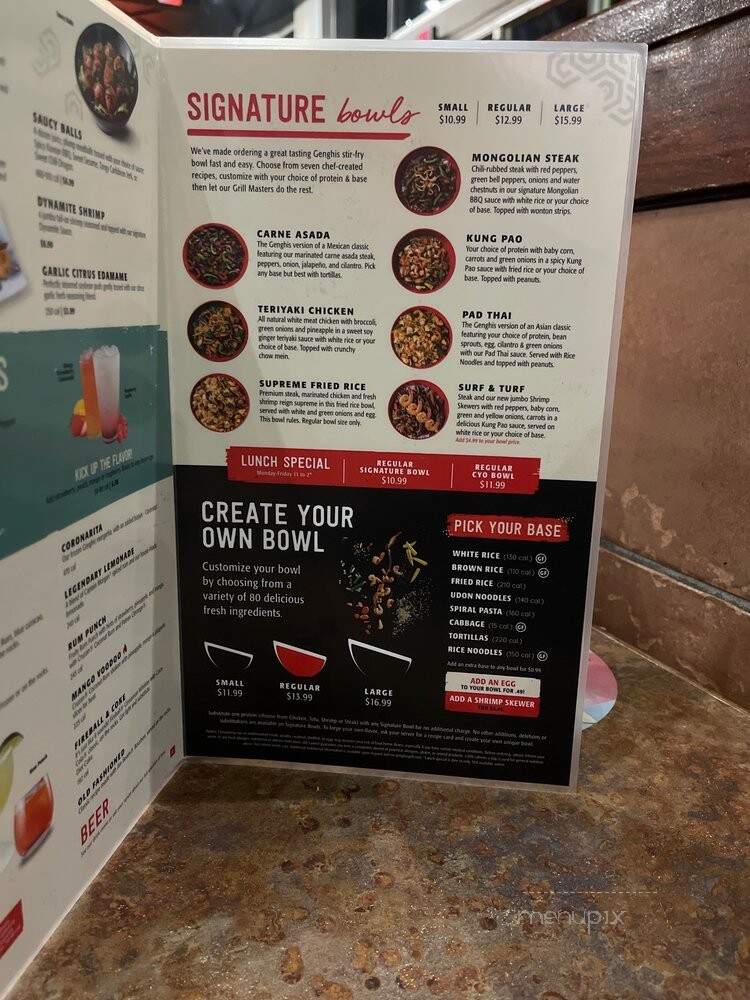 Genghis Grill The Mongolian - San Antonio, TX menu_pic