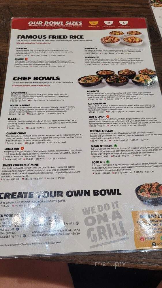 Genghis Grill - Addison, TX menu_pic