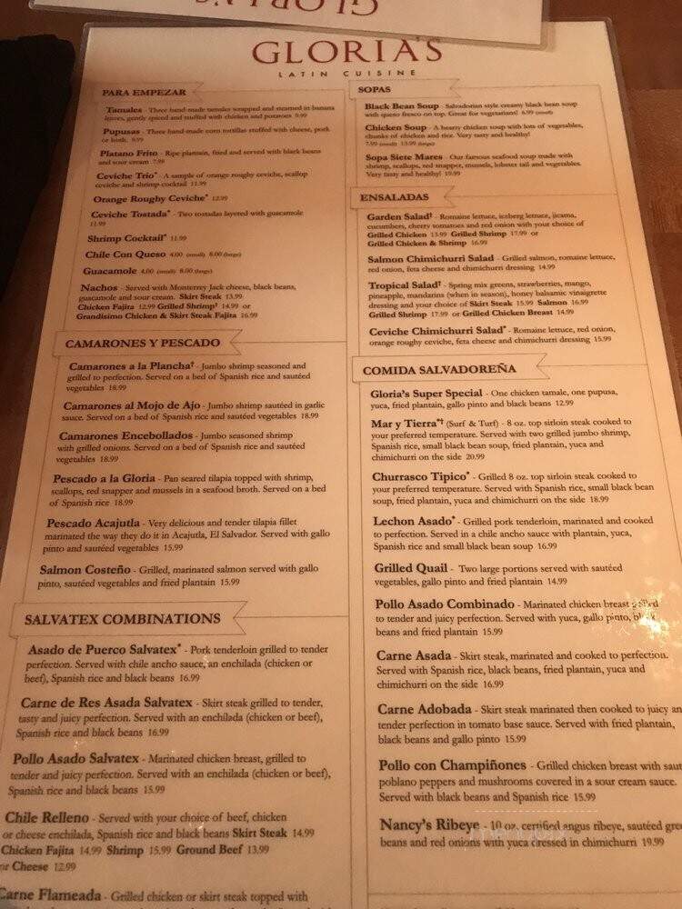 Gloria's Restaurant - Colleyville, TX menu_pic